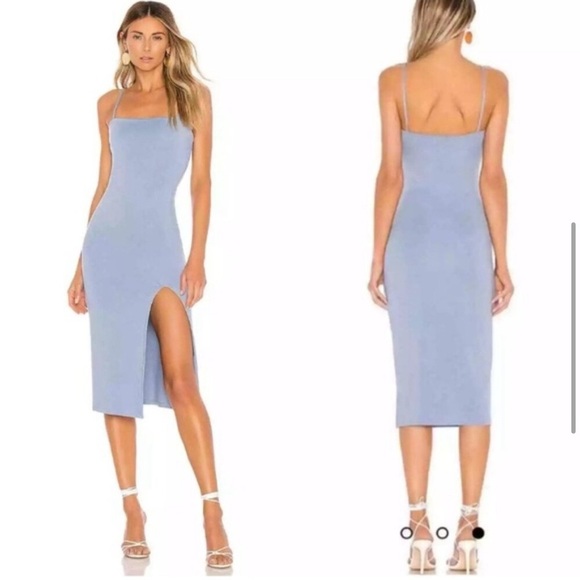 NWT LOVERS + FRIENDS Skylar Midi Dress Womens Blue Bell Spaghetti Strap Size XS